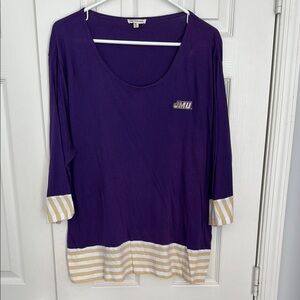 Purple Relaxed Tunic with Long Sleeves